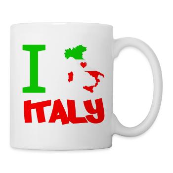 Italien Flagge Herz Motiv - Tasse - Weiß - Rechts