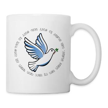 Taube,Gott ist liebe  - Tasse - Weiß - Rechts