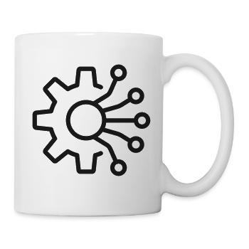 KI-Integration Zahnrad-Symbol - Tasse - Weiß - Rechts