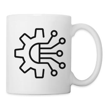KI-Technologie Zahnrad-Symbol - Tasse - Weiß - Rechts