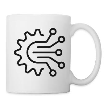 KI-Automatisierungsschaltkreis-Zahnrad-Symbol - Tasse - Weiß - Rechts
