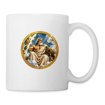 Zeus Blitz auf goldener Wolke - Tasse - Weiß - Rechts