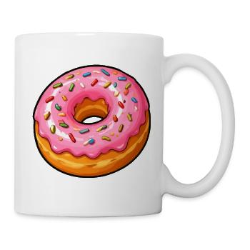 Pink Zuckerguss Donut mit Streuseln - Tasse - Weiß - Rechts