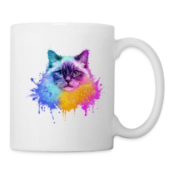 Heilige Birma Aquarell Illustration - Tasse - Weiß - Rechts