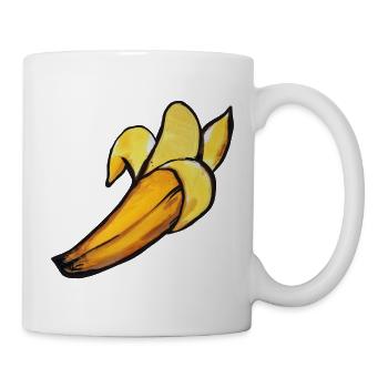 Sonnenbeschienene Bananen-Aquarellschale - Tasse - Weiß - Rechts