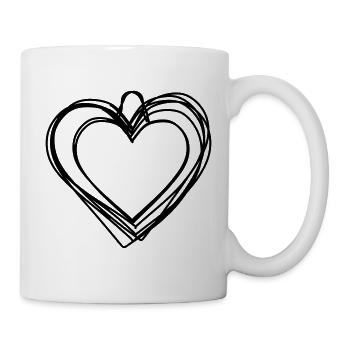 Lebkuchenherz handgezeichnet - Tasse - Weiß - Rechts