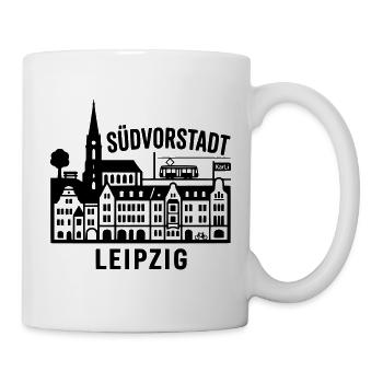 Südvorstadt Leipzig Silhouette - Tasse - Weiß - Rechts