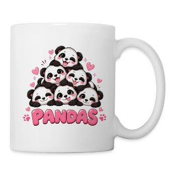 Süße Pandas Freunde Cartoon - Tasse - Weiß - Rechts