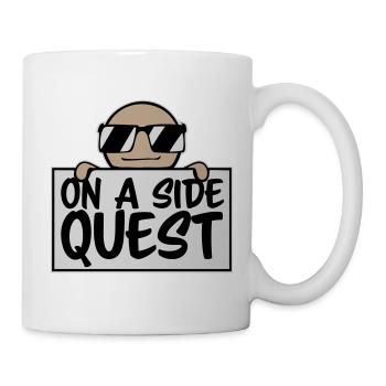 On A Side Quest Gaming Adventure Spruch Logo Text - Tasse - Weiß - Rechts