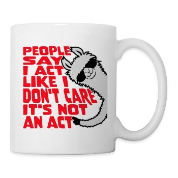 Act like I don't care It's not an act Cool Lama - Tasse - Weiß - Rechts