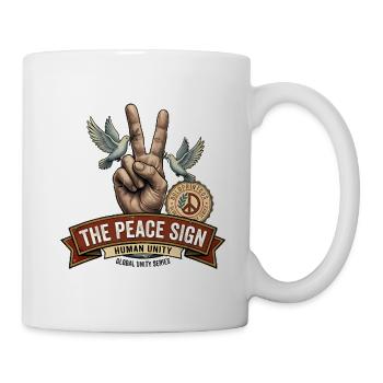 Friedenszeichen mit einer Taube - Tasse - Weiß - Rechts