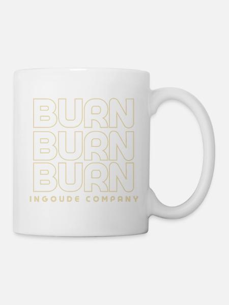 Burn Burn Burn Neon-Logo - Tasse - Weiß