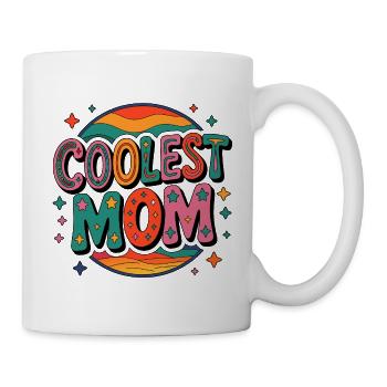 Coolste Mama Retro Regenbogen - Tasse - Weiß - Rechts