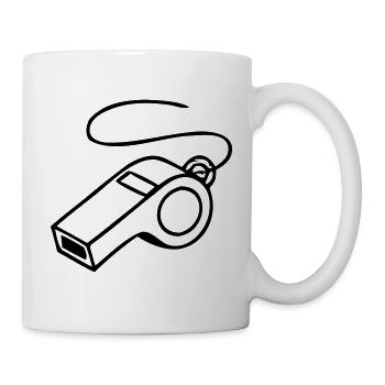 Trillerpfeife Sport Schiri Icon - Tasse - Weiß - Rechts