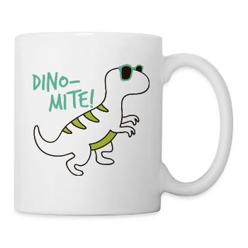 Cooler Dinosaurier Dino-Mite Sonnenbrille Fun - Tasse - Weiß - Rechts