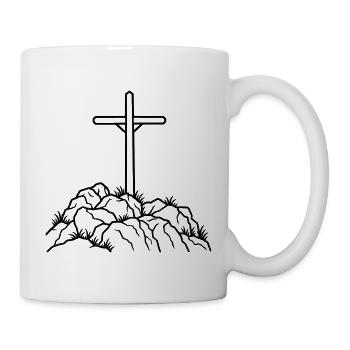 Gipfelkreuz – Berge Wandern Gipfel - Tasse - Weiß - Rechts