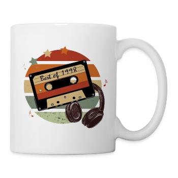 28. Geburtstag Jahrgang 1998 Retro Kassette - Tasse - Weiß - Rechts