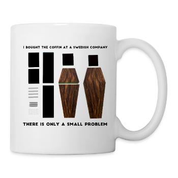 Lustiges Holzsarg-Kunstwerk - Tasse - Weiß - Rechts