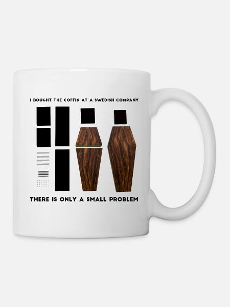 Lustiges Holzsarg-Kunstwerk - Tasse - Weiß