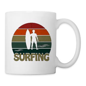 Surfing Sunset Man - Tasse - Weiß - Rechts