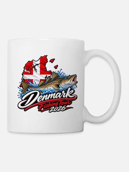 Dänemark Angelreise 2026 - Tasse - Weiß
