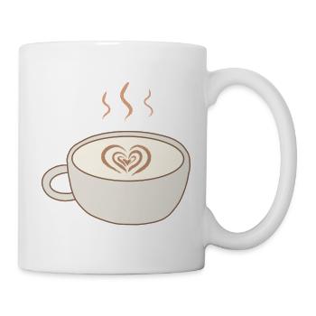 Latte Heart Cup Kunst - Tasse - Weiß - Rechts