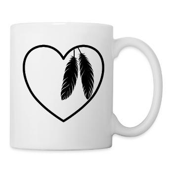 Herzförmiges Orange der amerikanischen Ureinwohner - Tasse - Weiß - Rechts