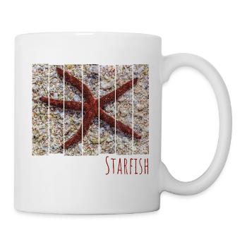 Seestern im Meer am Strand Vintage Urlaub Souvenir - Tasse - Weiß - Rechts