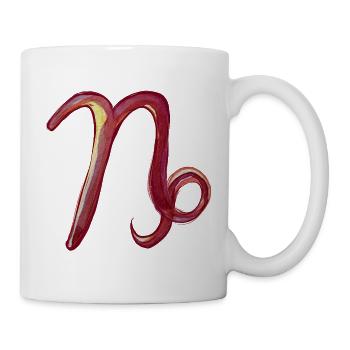 Crimson Letter N Aquarell - Tasse - Weiß - Rechts