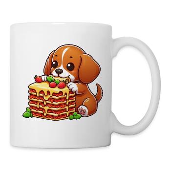 Beagle Liebt Lasagne Italienisch Hund Liebe Lasagn - Tasse - Weiß - Rechts