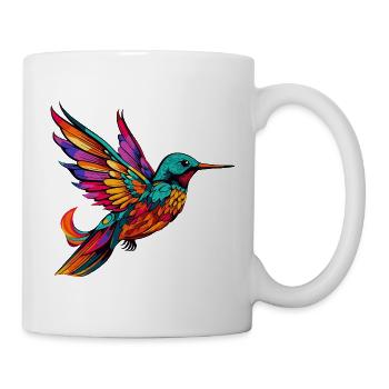 Bunter Kolibri Farbenglanz - Tasse - Weiß - Rechts
