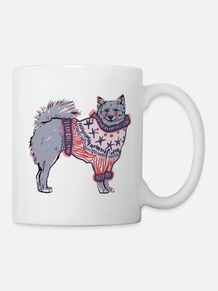 FINNISCHER SPITZ IM JUMPER - Tasse - Weiß