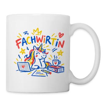 Fachwirtin Einhorn Beruf Büro Geschenk - Tasse - Weiß - Rechts