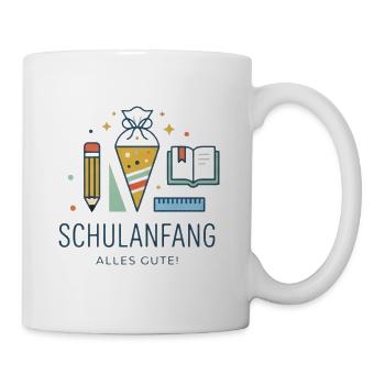 Schulanfang Motiv: Erstes Schuljahr - Tasse - Weiß - Rechts