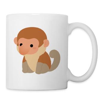 Rüsselaffen-Plüsch-Silhouette - Tasse - Weiß - Rechts