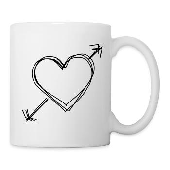 Amorpfeil handgezeichnet - Tasse - Weiß - Rechts
