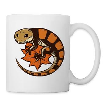 Salamander auf Herbstblatt - Tasse - Weiß - Rechts