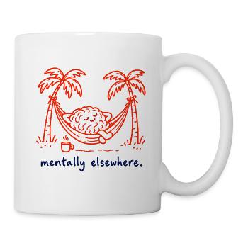 Mentally Elsewhere – Eisige Gehirnkritzelei - Tasse - Weiß - Rechts