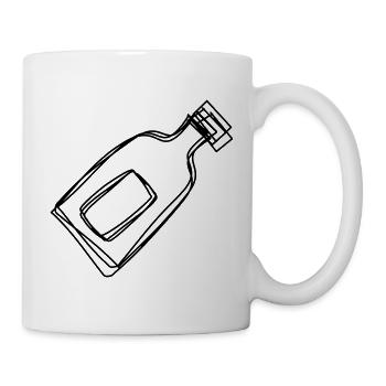 Flaschenpost handgezeichnet - Tasse - Weiß - Rechts