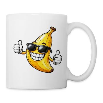 Banane mit Sonnenbrille Lustiger Sommer Spaß - Tasse - Weiß - Rechts