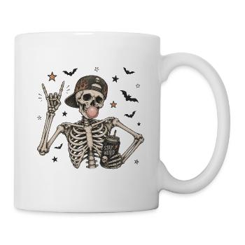 Stay Weird Skeleton Halloween-T-Shirt-Design - Tasse - Weiß - Rechts