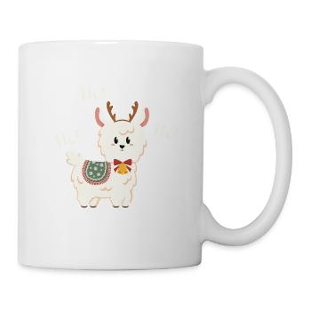 Weihnachtslama mit Glocke - Tasse - Weiß - Rechts
