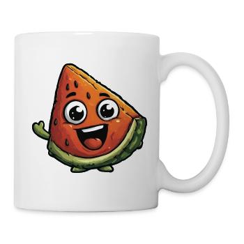 Lachende Wassermelonenscheibe - Tasse - Weiß - Rechts