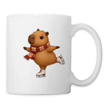 Capybara beim Eislaufen  - Tasse - Weiß - Rechts