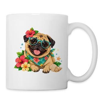 Mops Hund süßer Mops niedlicher Mops - Tasse - Weiß - Rechts