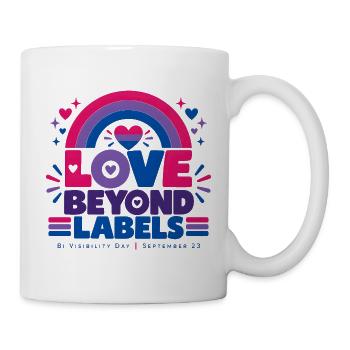 Love Beyond Labels | Bi Visibility Day - Tasse - Weiß - Rechts