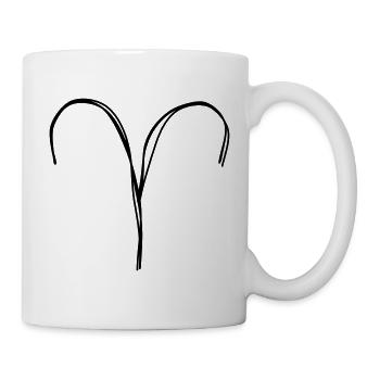 Sternzeichen Widder handgezeichnet - Tasse - Weiß - Rechts