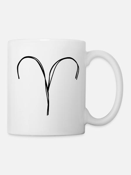 Sternzeichen Widder handgezeichnet - Tasse - Weiß