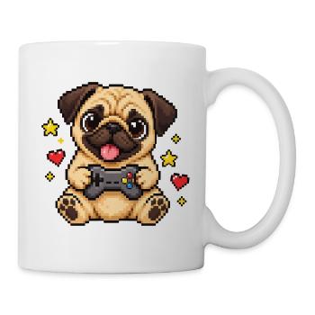 Mops Hund süßer Mops niedlicher Mops - Tasse - Weiß - Rechts