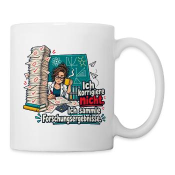 MINT Lehrer Korrektur Humor Lehrerspruch - Tasse - Weiß - Rechts